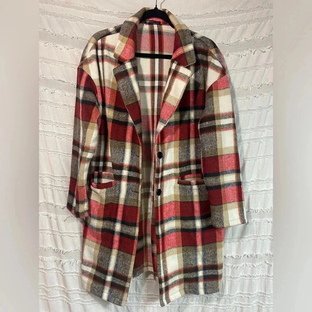 Pretty Garden plaid shacket jacket